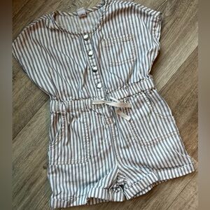 Old Navy denim blue Striped short Romper